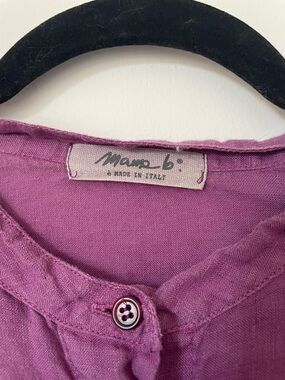 Mama B, Italian, Purple Linen Button-Front Blouse
